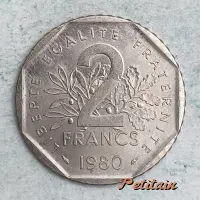 LIBERTE EGALITE FRATERNITE 2 FRANCS 1980