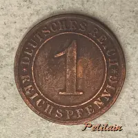 DEUTSCHES REICH 1 REICHSPFENNIG