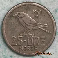 1960 ⚒ 25·ØRE NORGE
